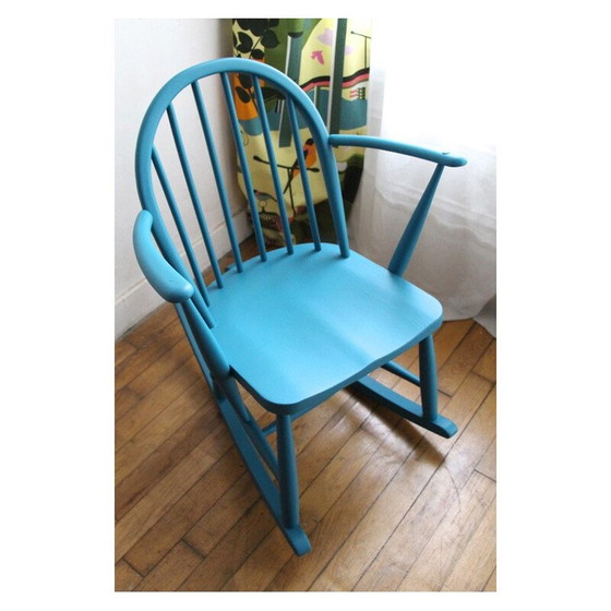 Image 1 of Fauteuil à bascule vintage Ercol pour enfant par Lucian Erocolani, 1950