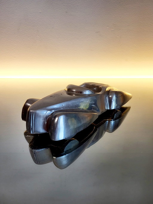 Cendrier Vintage Batmobile, Mercedes Benz Ssk, Solid Cast Aluminium, 1950s