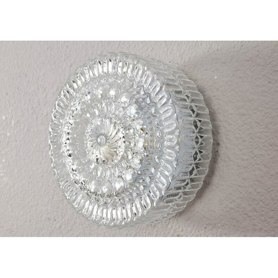 Image 1 of Lampe murale vintage en verre taillé transparent, Allemagne 1960
