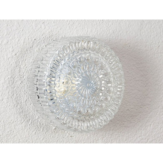 Image 1 of Lampe murale vintage en verre taillé transparent, Allemagne 1960