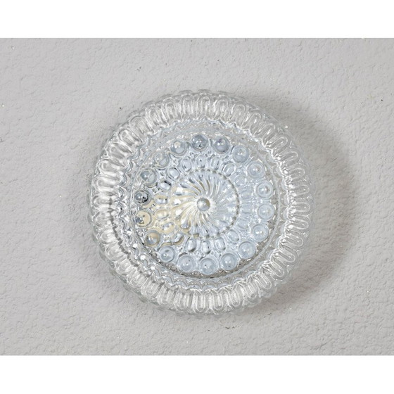 Image 1 of Lampe murale vintage en verre taillé transparent, Allemagne 1960