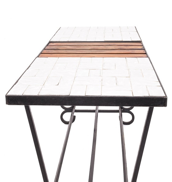 Image 1 of Table Basse Moderniste, Teck Et Céramique, 1950