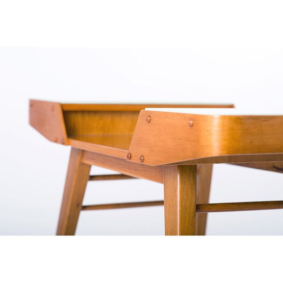 Image 1 of Petite table d'appoint en frêne et verre - années 1960