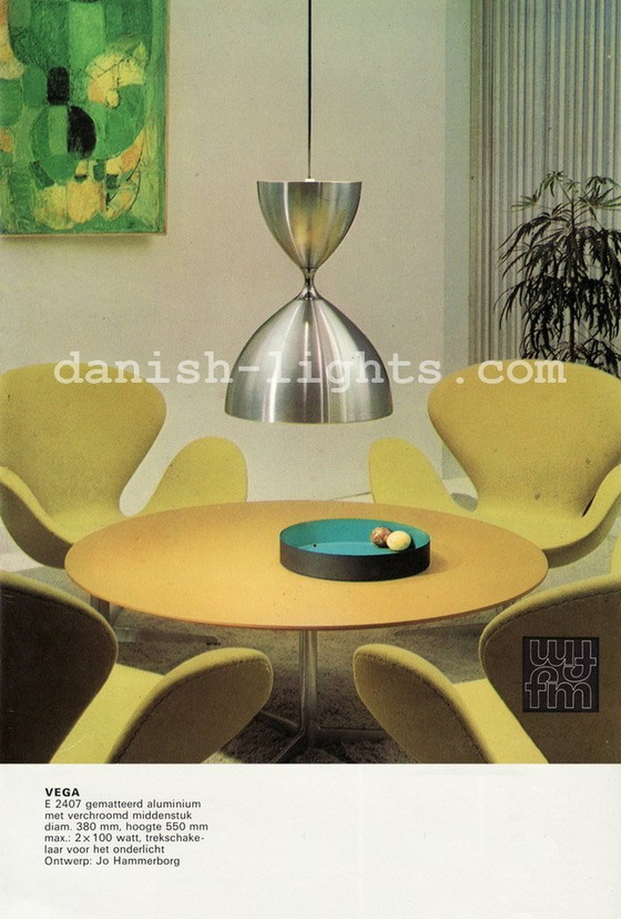 Image 1 of Lampe suspendue "Vega" par Jo Hammerborg pour Fog & Mørup. Danemark 1960S
