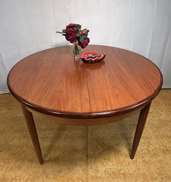 Image 1 of Mid Century Retro Vintage Teak Round Extending Dining Table By Gplan 1960
