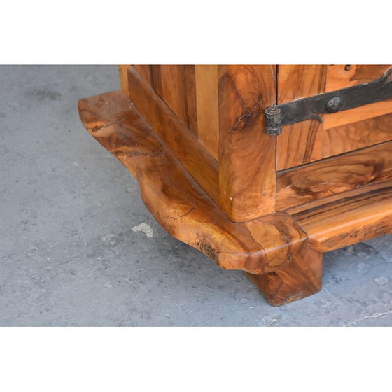 Image 1 of Armoire vintage Brutaliste forme libre en olivier 1970