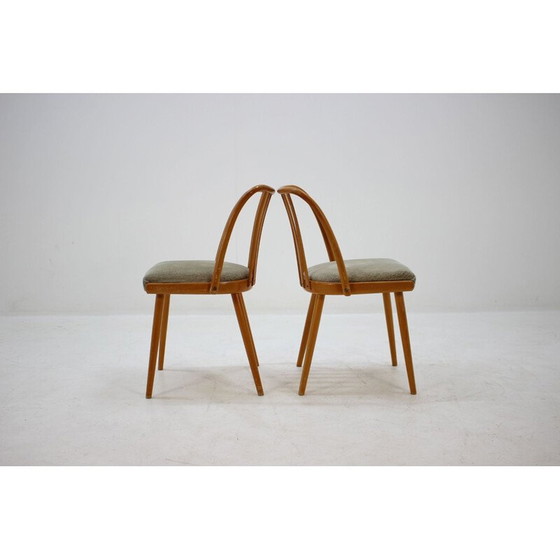 Image 1 of Paire de chaises vintage en bois et tissu