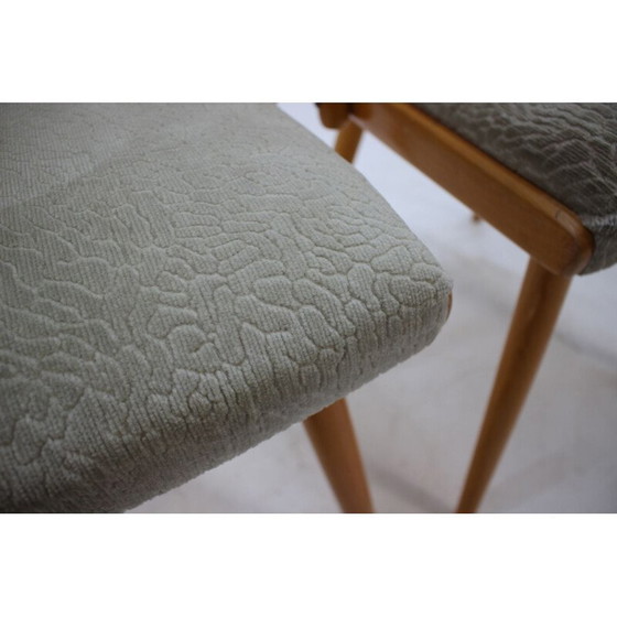 Image 1 of Paire de chaises vintage en bois et tissu