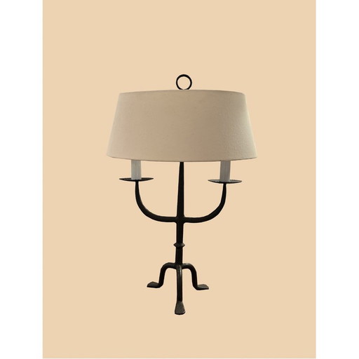 Lampe chandelier vintage en fer forgé, 1960
