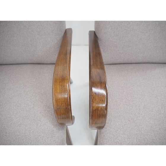 Image 1 of Paire de fauteuils vintage en hêtre de TonThonet, Tchécoslovaquie 1960