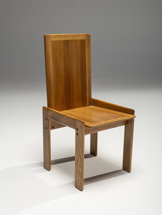 Image 1 of 4 X chaises de salle à manger en orme par Romanutti, Italie, années 1970