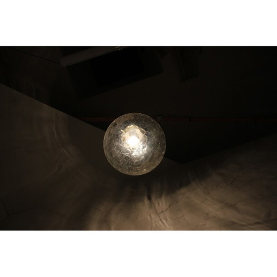 Image 1 of Lampe suspendue vintage en verre et métal, Tchécoslovaquie, années 1970