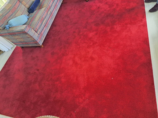 Tapis rouge à poils épais