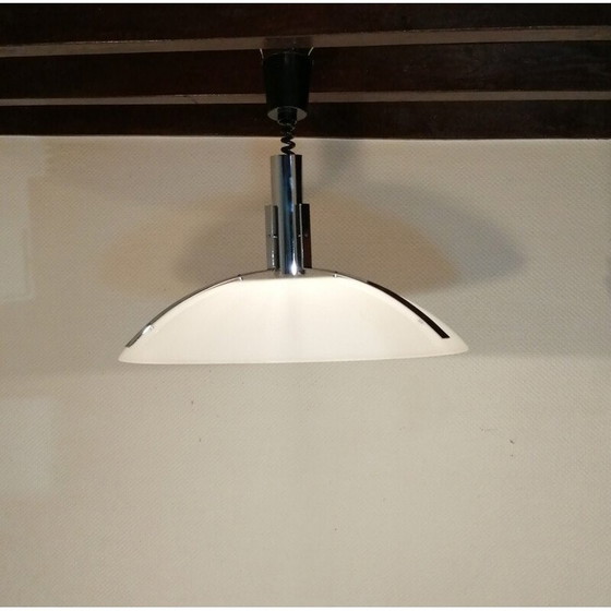 Image 1 of Lampe suspendue vintage en métal chromé et plastique, 1970-1980