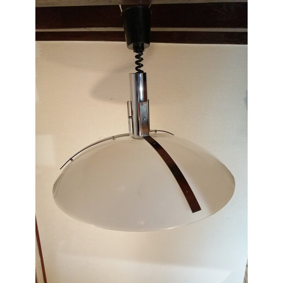 Image 1 of Lampe suspendue vintage en métal chromé et plastique, 1970-1980