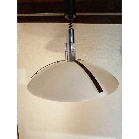 Image 1 of Lampe suspendue vintage en métal chromé et plastique, 1970-1980
