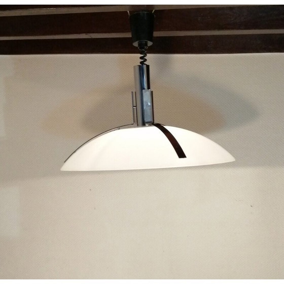 Image 1 of Lampe suspendue vintage en métal chromé et plastique, 1970-1980