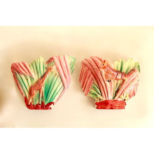 Paire de vases vintage en céramique vasetti, Italie 1940