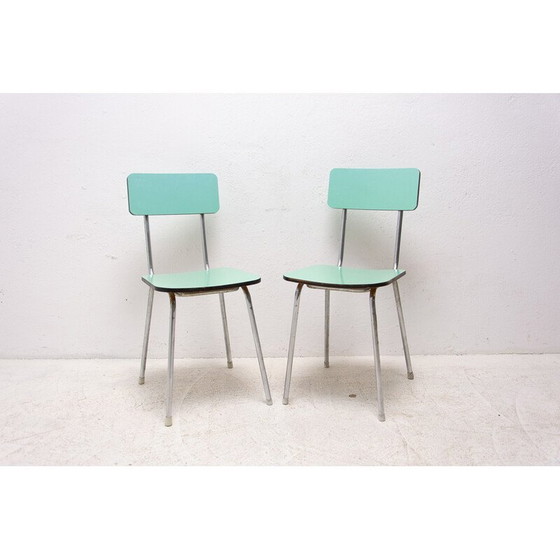 Image 1 of Paire de chaises de café vintage en formica coloré tchécoslovaque, années 1960