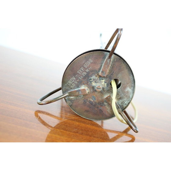 Image 1 of Lampe de table vintage en métal et verre par Zukov, Tchécoslovaquie 1960