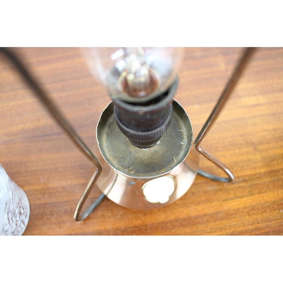 Image 1 of Lampe de table vintage en métal et verre par Zukov, Tchécoslovaquie 1960