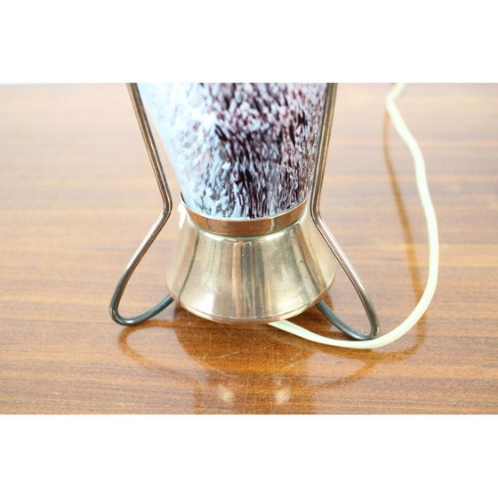 Image 1 of Lampe de table vintage en métal et verre par Zukov, Tchécoslovaquie 1960