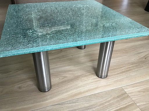 Table d'angle moderne en verre