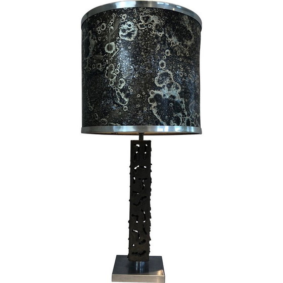 Image 1 of Lampe de table vintage en acier travaillé, 1970