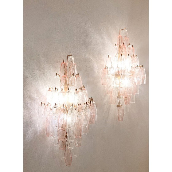 Image 1 of Paire d'appliques vintage en verre de Murano, Italie