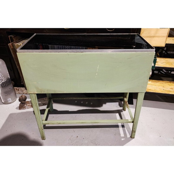 Image 1 of Meuble de dentiste vintage en acier vert pastel, 1950