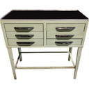 Meuble de dentiste vintage en acier vert pastel, 1950