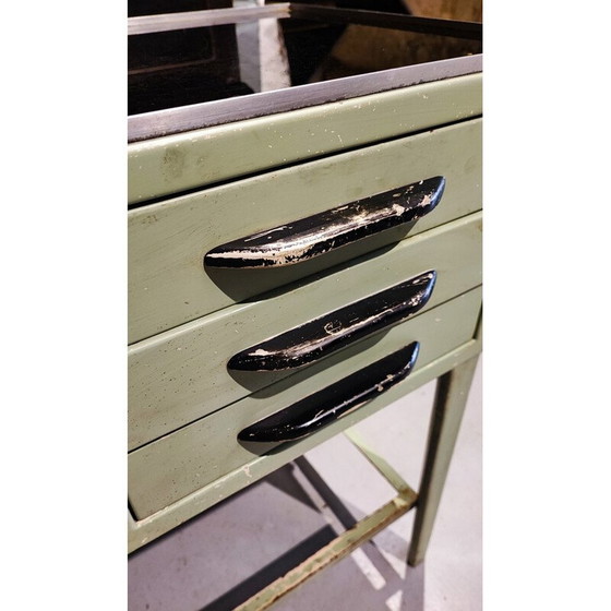 Image 1 of Meuble de dentiste vintage en acier vert pastel, 1950