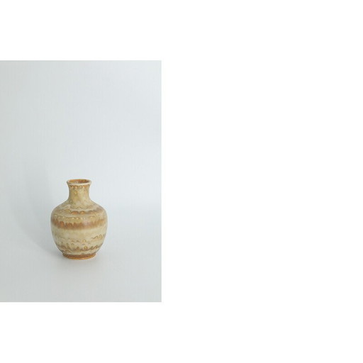 Vase de collection vintage en grès geige par Gunnar Borg pour Höganäs Keramik, Suède 1960