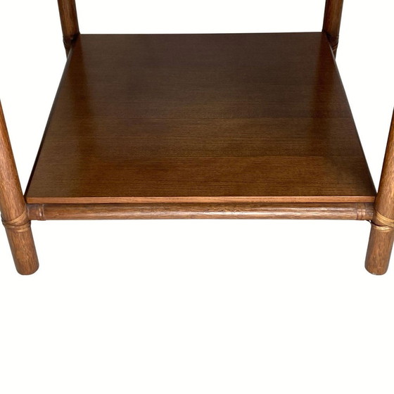 Image 1 of Table basse en bois et rotin par Gasparucci Italie, 1970S