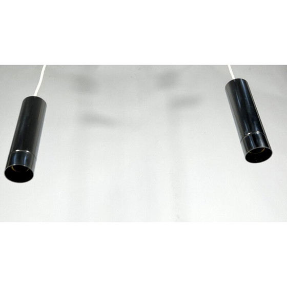 Image 1 of Paire de lampes suspendues chromées vintage par Stilux Milano, 1970