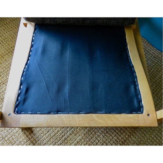 Image 1 of Fauteuil vintage avec ottoman en chêne clair par Borge Mogensen, Danemark 1965s