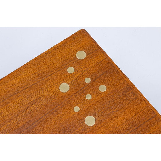 Image 1 of Table basse vintage en laiton et teck, Suède 1960