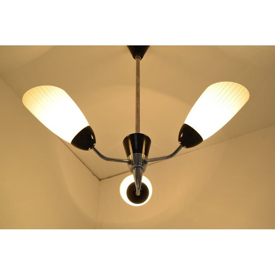 Image 1 of Lustre vintage en verre par Drukov, Tchécoslovaquie 1960