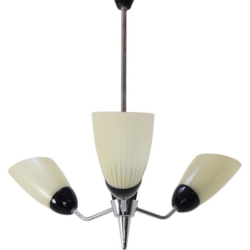 Lustre vintage en verre par Drukov, Tchécoslovaquie 1960