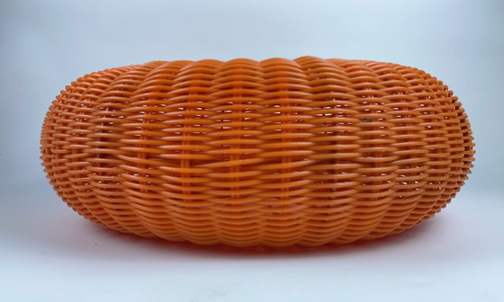 Image 1 of Vintage Ikea Pouf tabouret plastique tressé 1980 1990