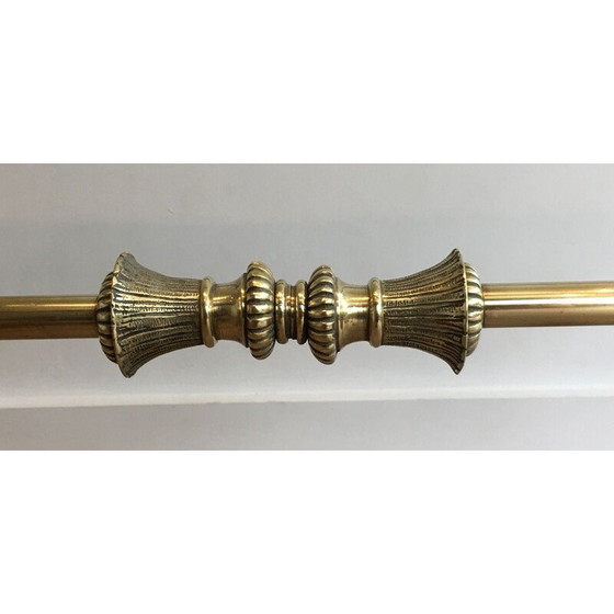 Image 1 of Table basse néoclassique vintage en acier noirci et laiton, 1950