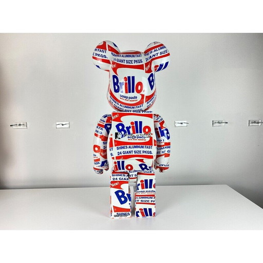 Vintage Bearbrick by Andy Warhol Brillo for Medicom