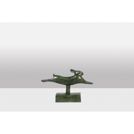 Image 1 of Sculpture vintage "Running Rabbit" en bronze et fonte de François Pompon pour l'Atelier Valsuani, 2006