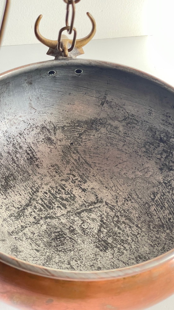 Image 1 of Cache-Pot Suspendu Aux 3 Buffles Vintage