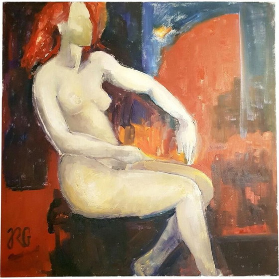 Image 1 of Huile sur toile vintage contemporaine