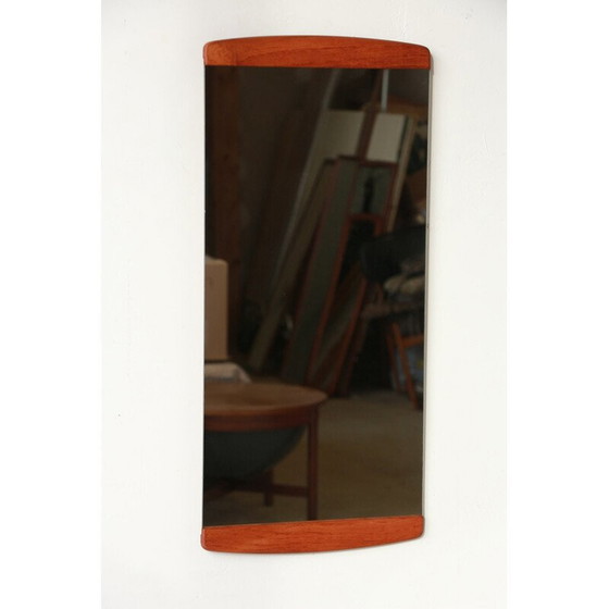 Image 1 of Miroir rectangulaire vintage avec cadre en teck, 1960