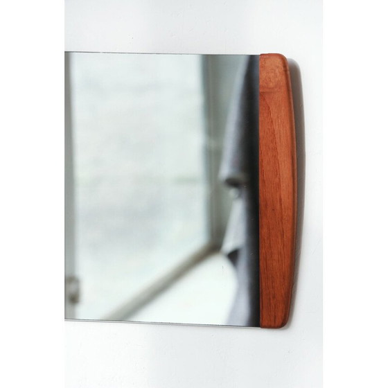 Image 1 of Miroir rectangulaire vintage avec cadre en teck, 1960