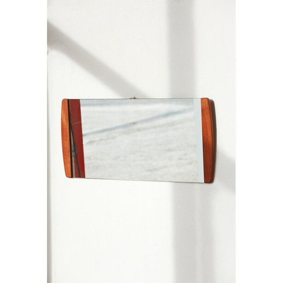 Image 1 of Miroir rectangulaire vintage avec cadre en teck, 1960