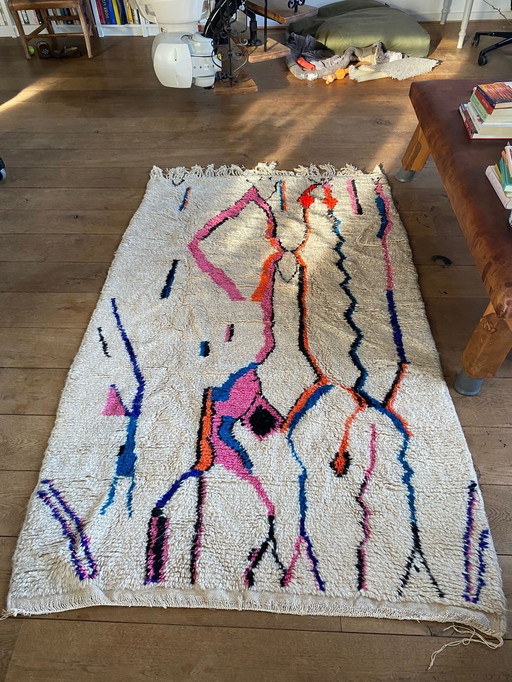 Tapis en laine berbère noué à la main