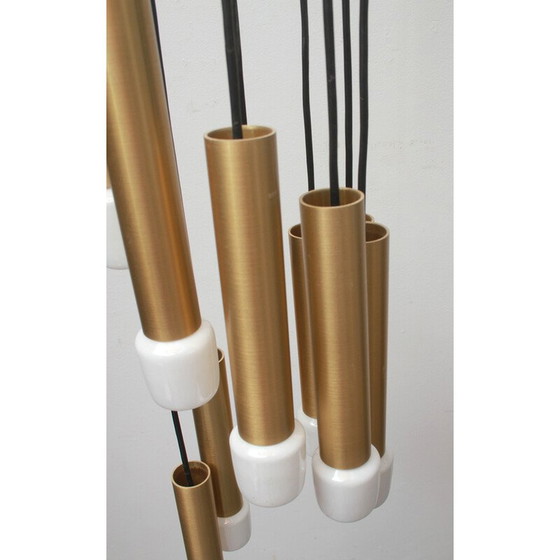 Image 1 of Lampe suspendue cascade vintage en laiton, 1970